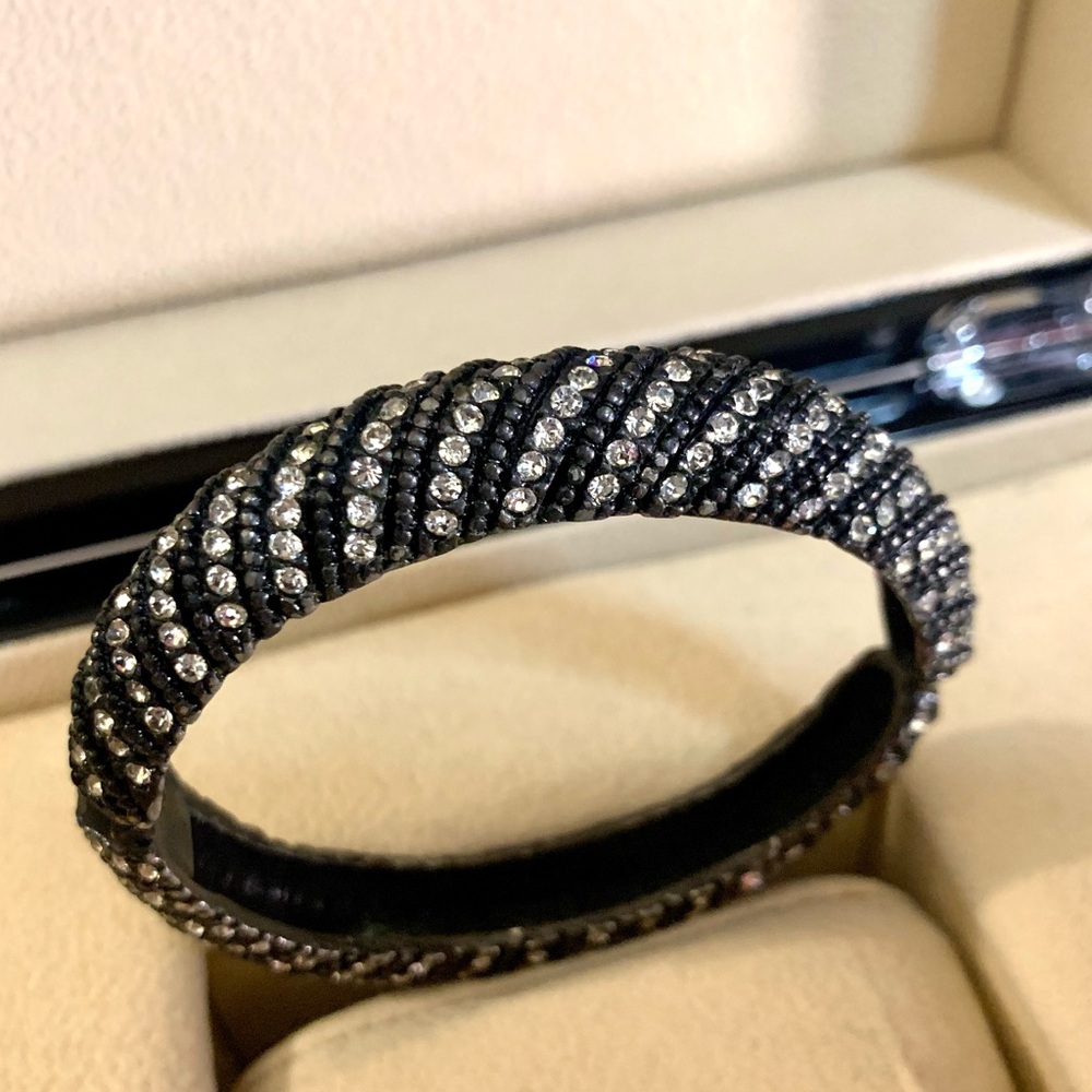 Vintage Les Bernard rhinestone cuff bangle